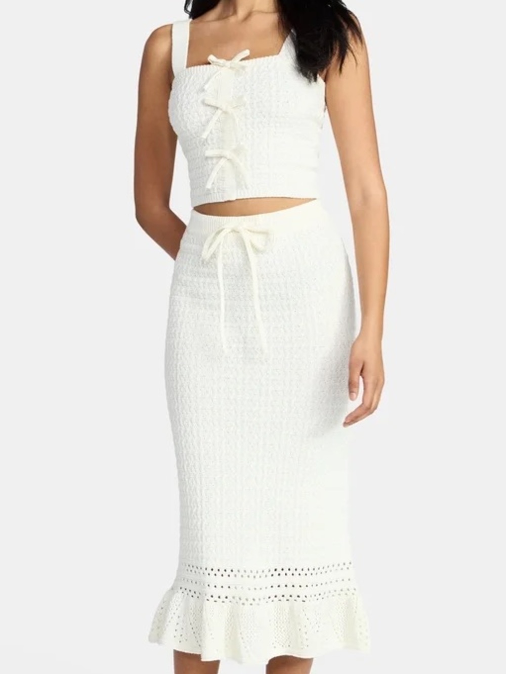 2pc NWT Madden NYC Women's Crochet Tank Top and Skirt Set